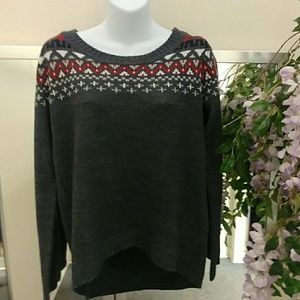 Red Camel High Low Printed Sweater